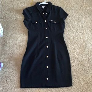 Black collared button up Guess dress in M